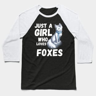 Just a girl who Loves foxes cute colorful fox Baseball T-Shirt